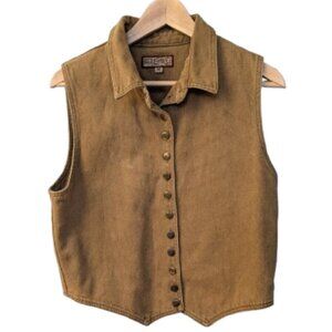 Double D Ranch Denim Vest | Western Vintage | Button Front